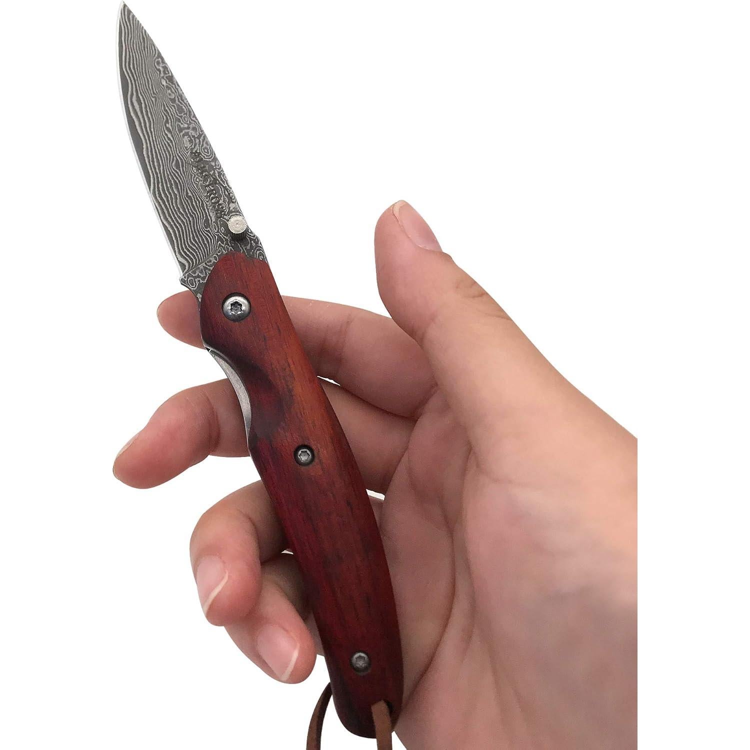 Cuchillo Plegable ALBATROSS HGDK004 Acero Damasco 71 Capas