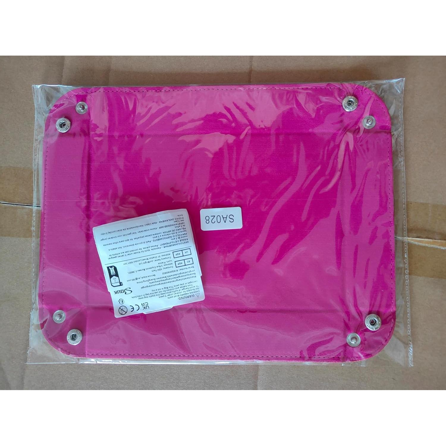 Bandeja de Dados SIQUK Plegable Rectangular Cuero PU Rojo