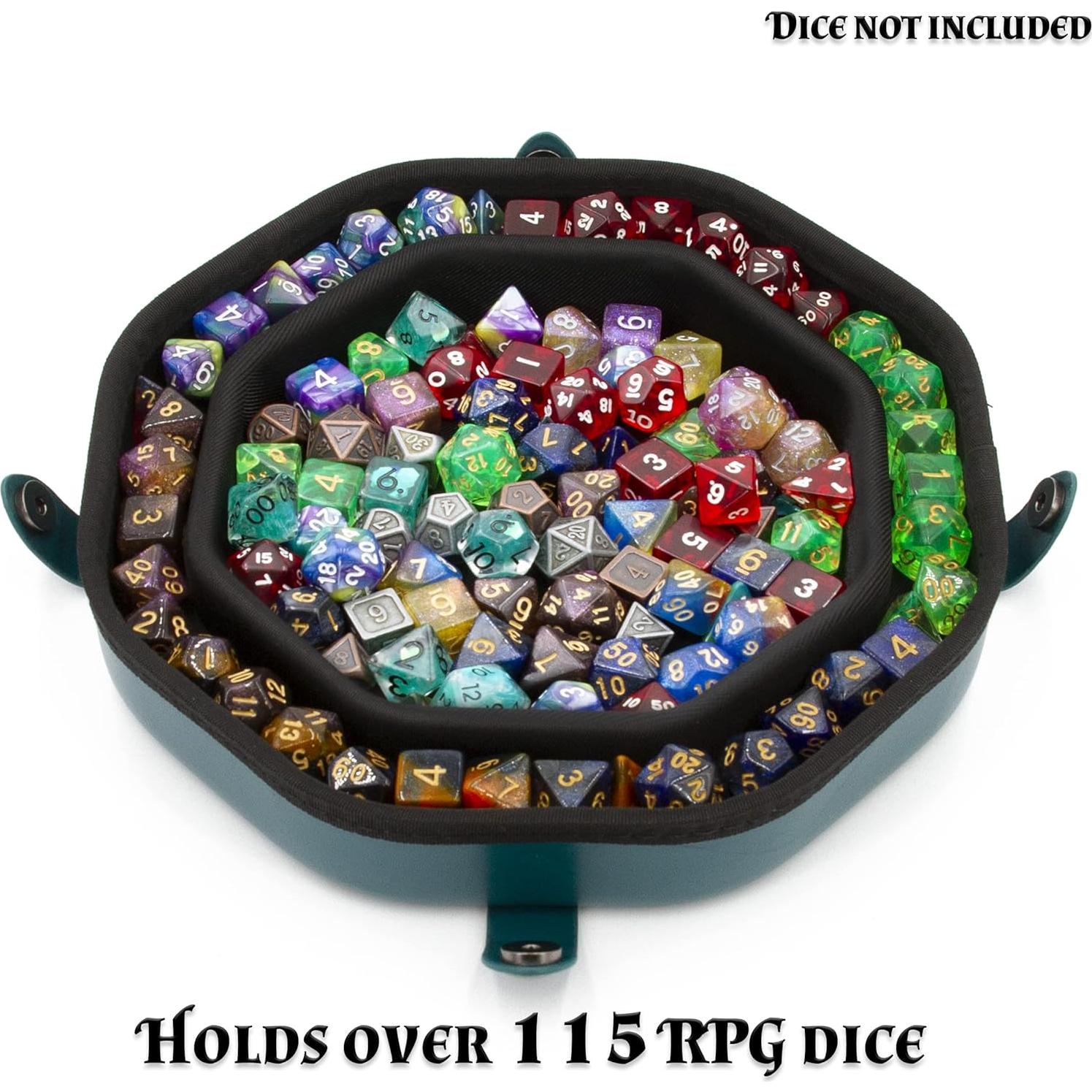 Bandeja de Dados y Estuche CASEMATIX Verde para 115 Dados RPG