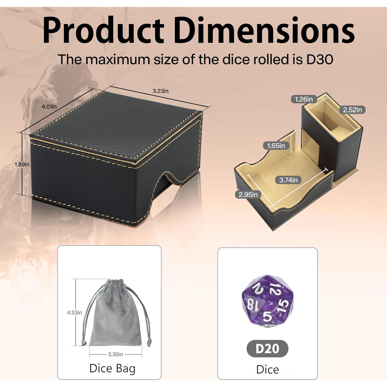 Torre de Dados y Bandeja Plegable Stepane Negra/Marrón