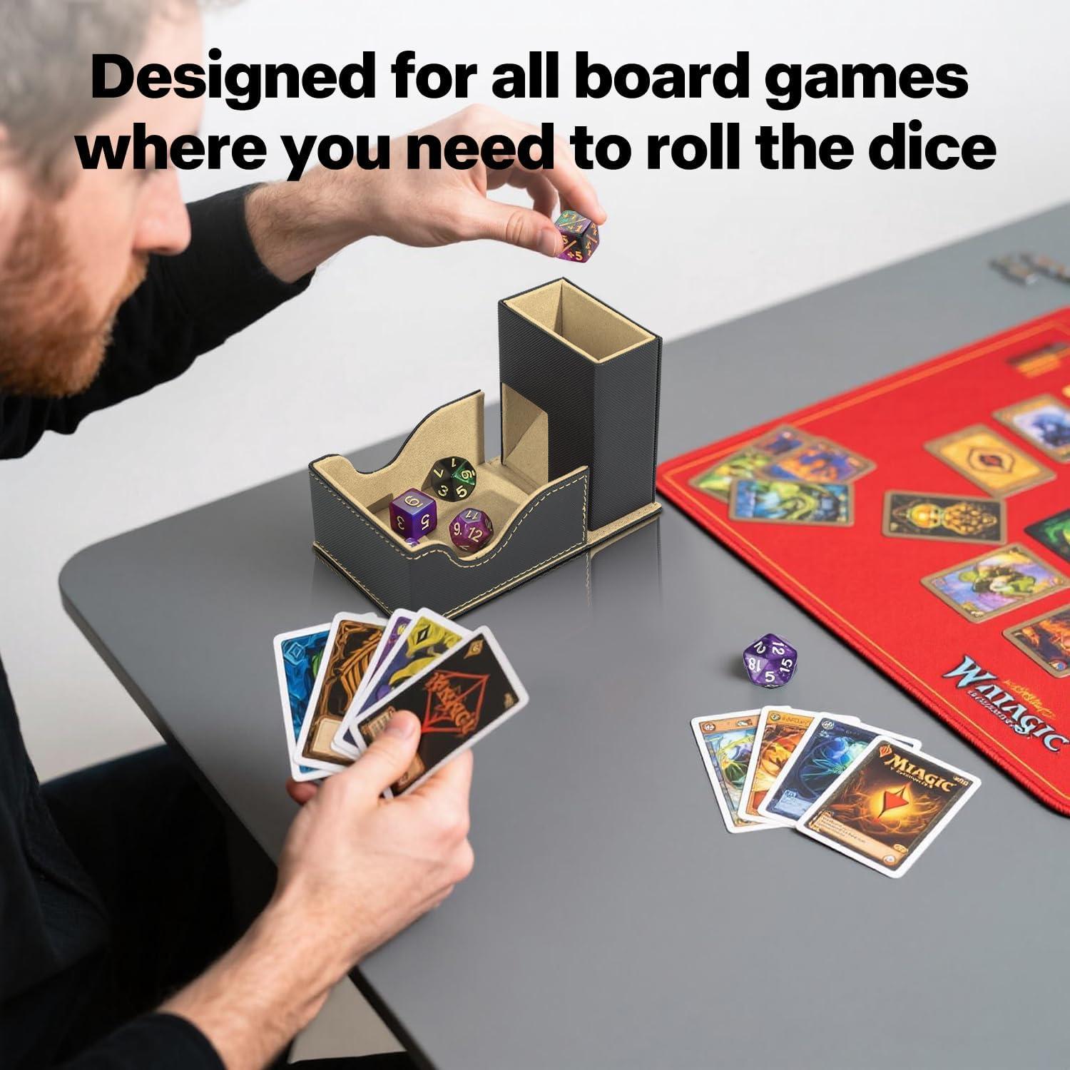 Torre de Dados y Bandeja Plegable Stepane Negra/Marrón