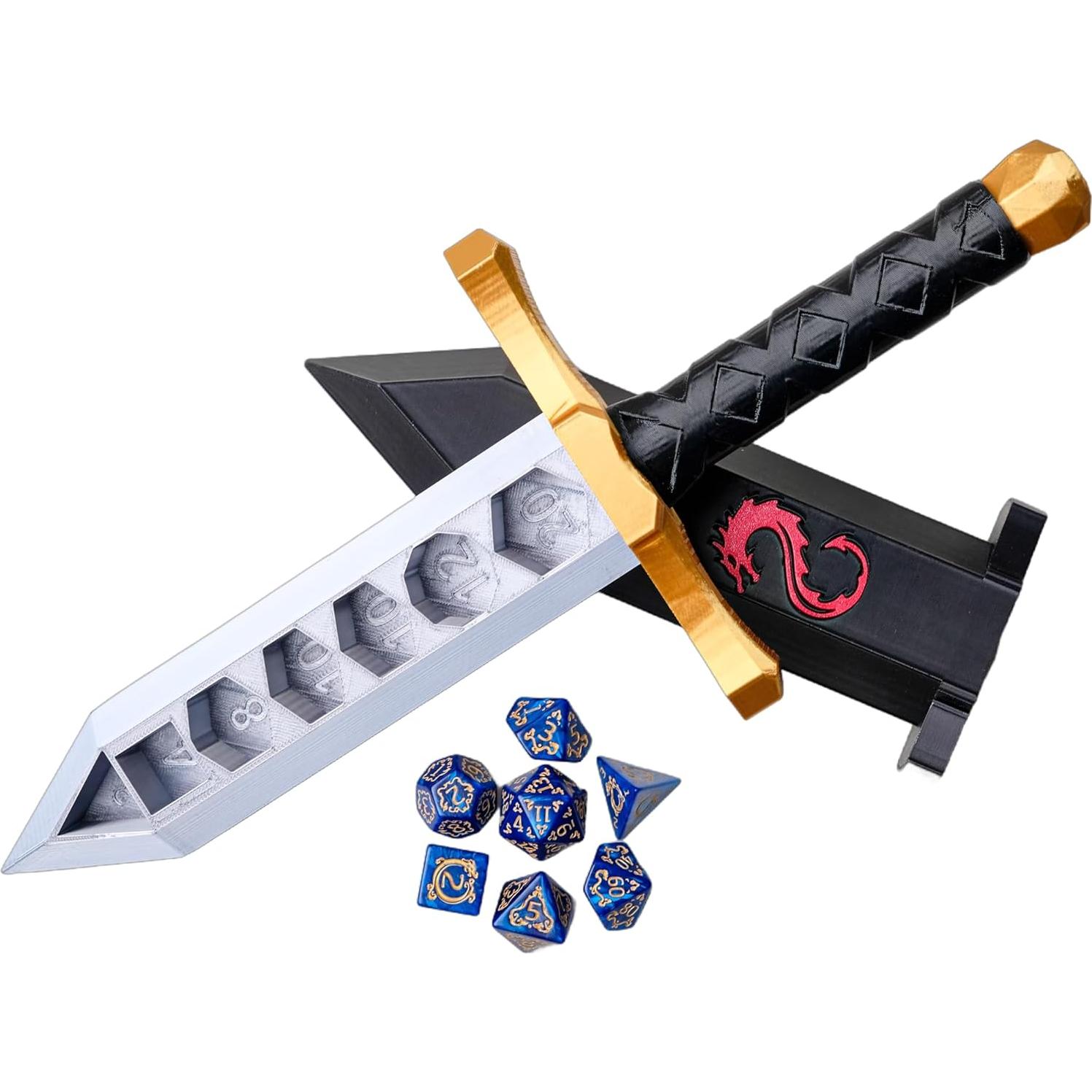 Soporte para Dados 3D BEST-Q Dragón Rojo con 7 Dados D20