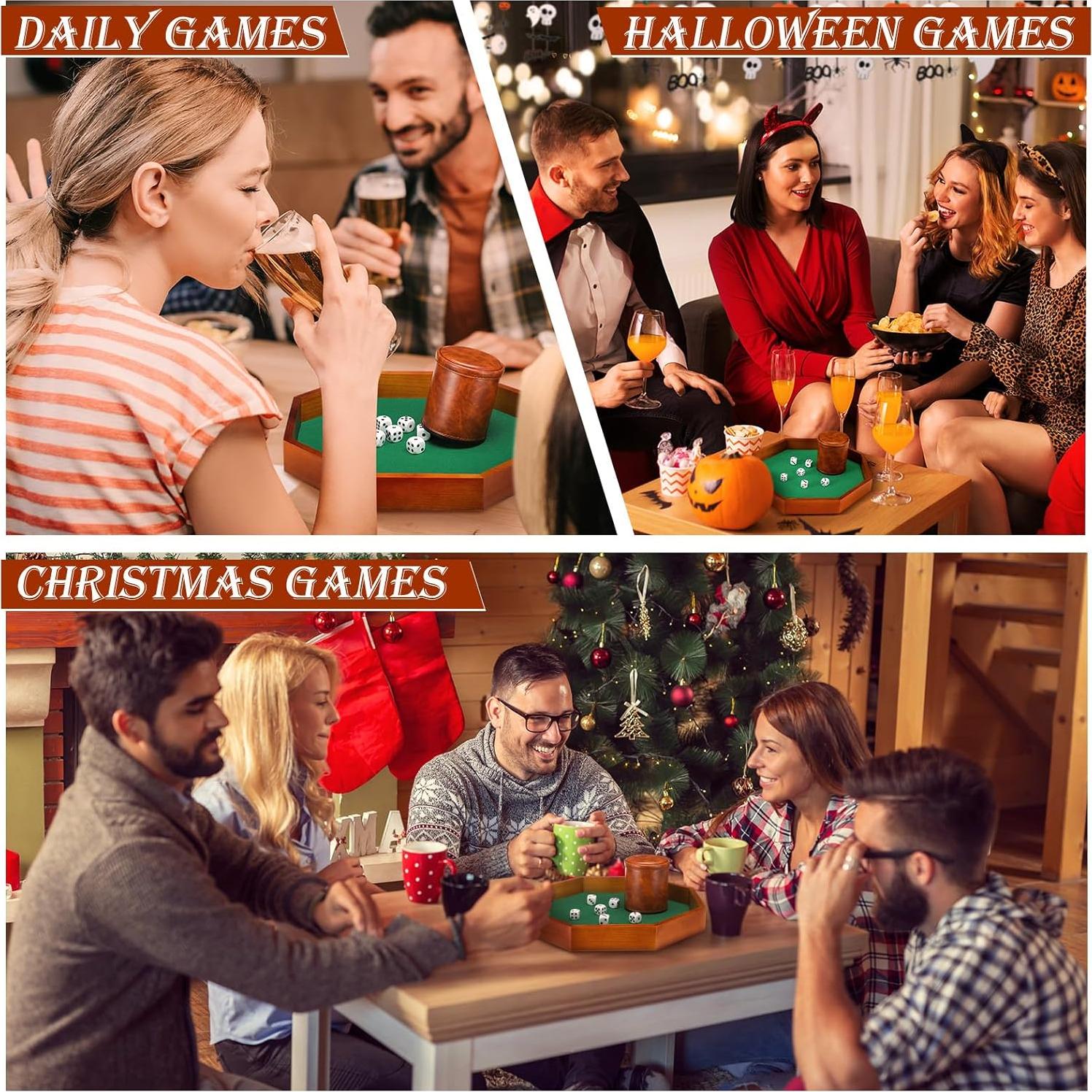 Juego de Bandeja de Dados Octagonal MiniInflat con Taza y 6 Dados