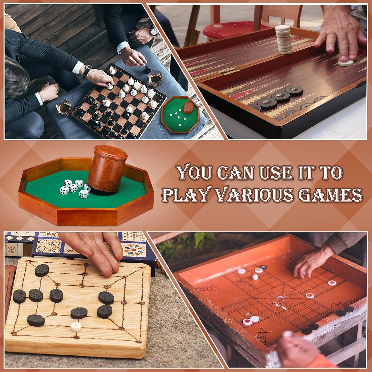 Juego de Bandeja de Dados Octagonal MiniInflat con Taza y 6 Dados