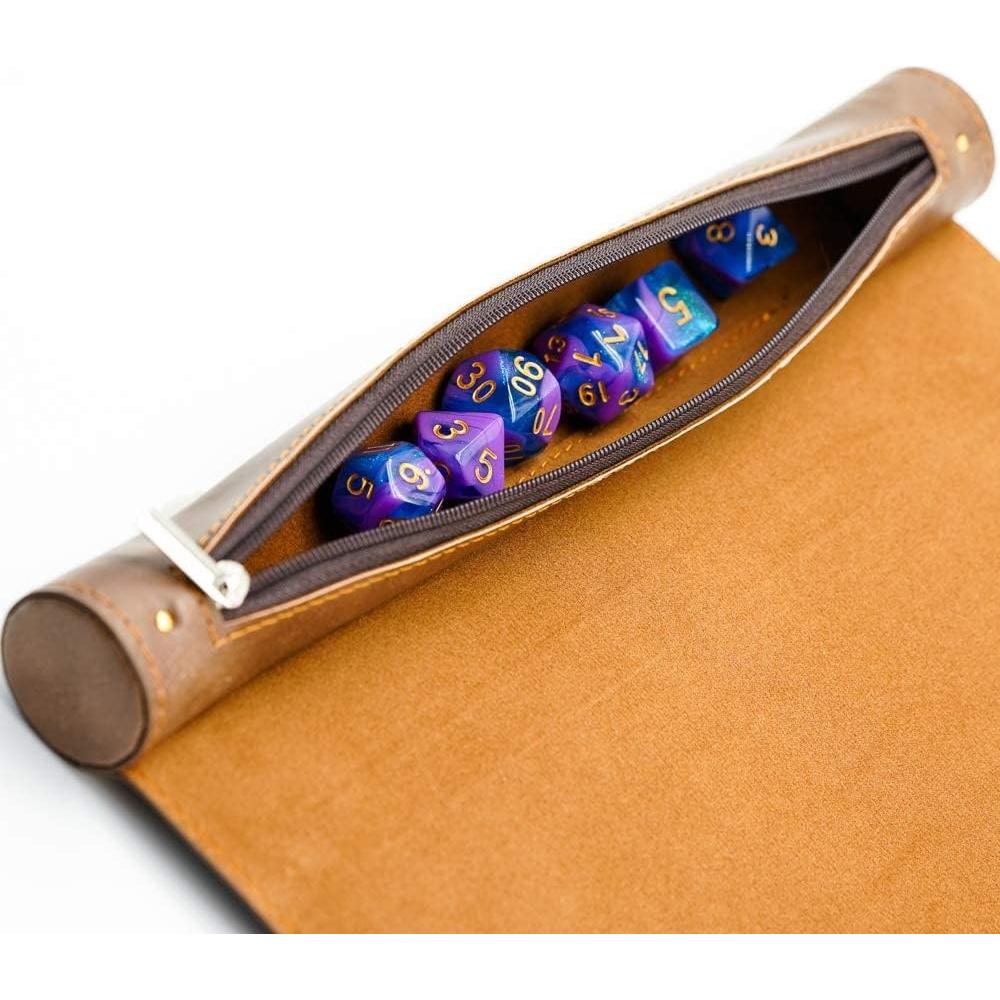 Tapete para Dados Cusdie 2 en 1 Marrón - Soporte y Portadados