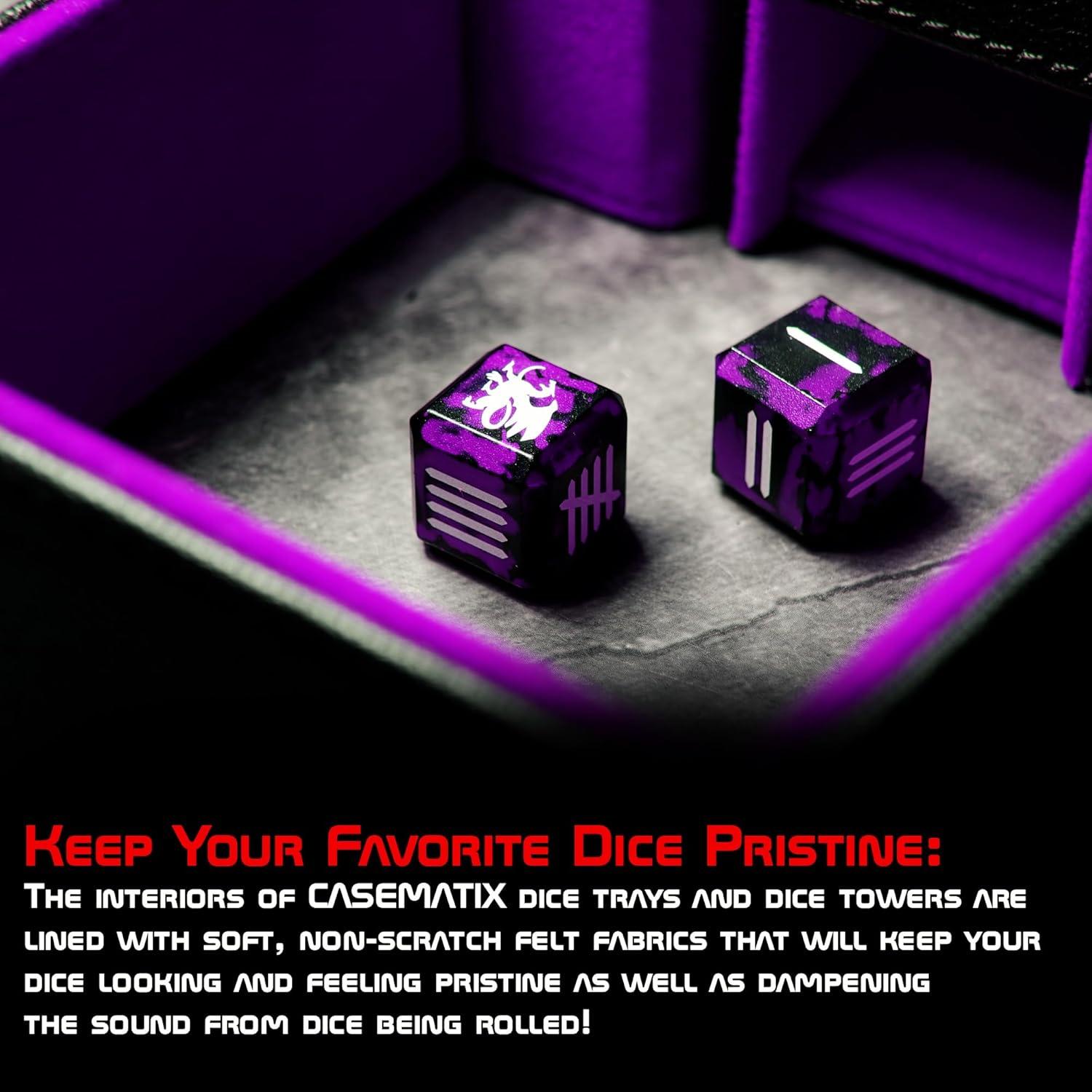 Torre de Dados Plegable AKO - Estuche de Cuero PU Púrpura