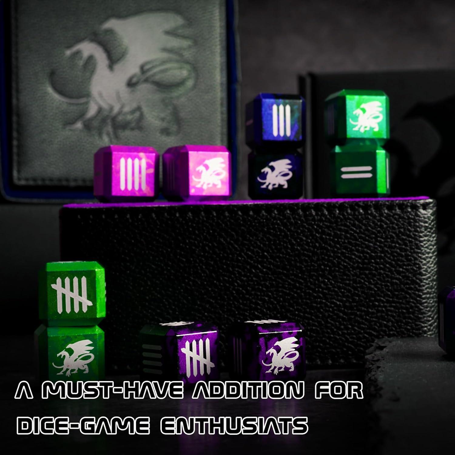 Torre de Dados Plegable AKO - Estuche de Cuero PU Púrpura