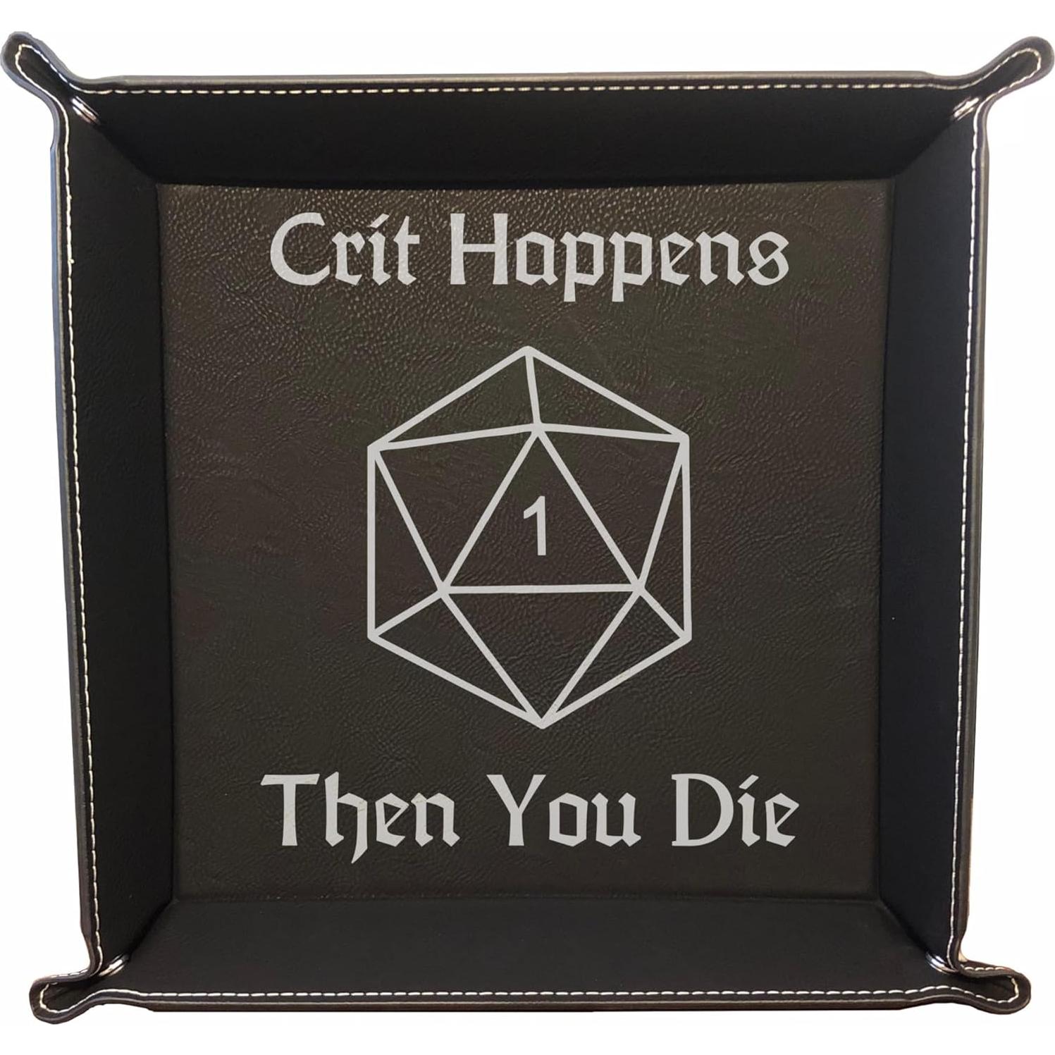 Bandeja de Dados D&D Grabado PrecisionNC Cuero Sintético Negro