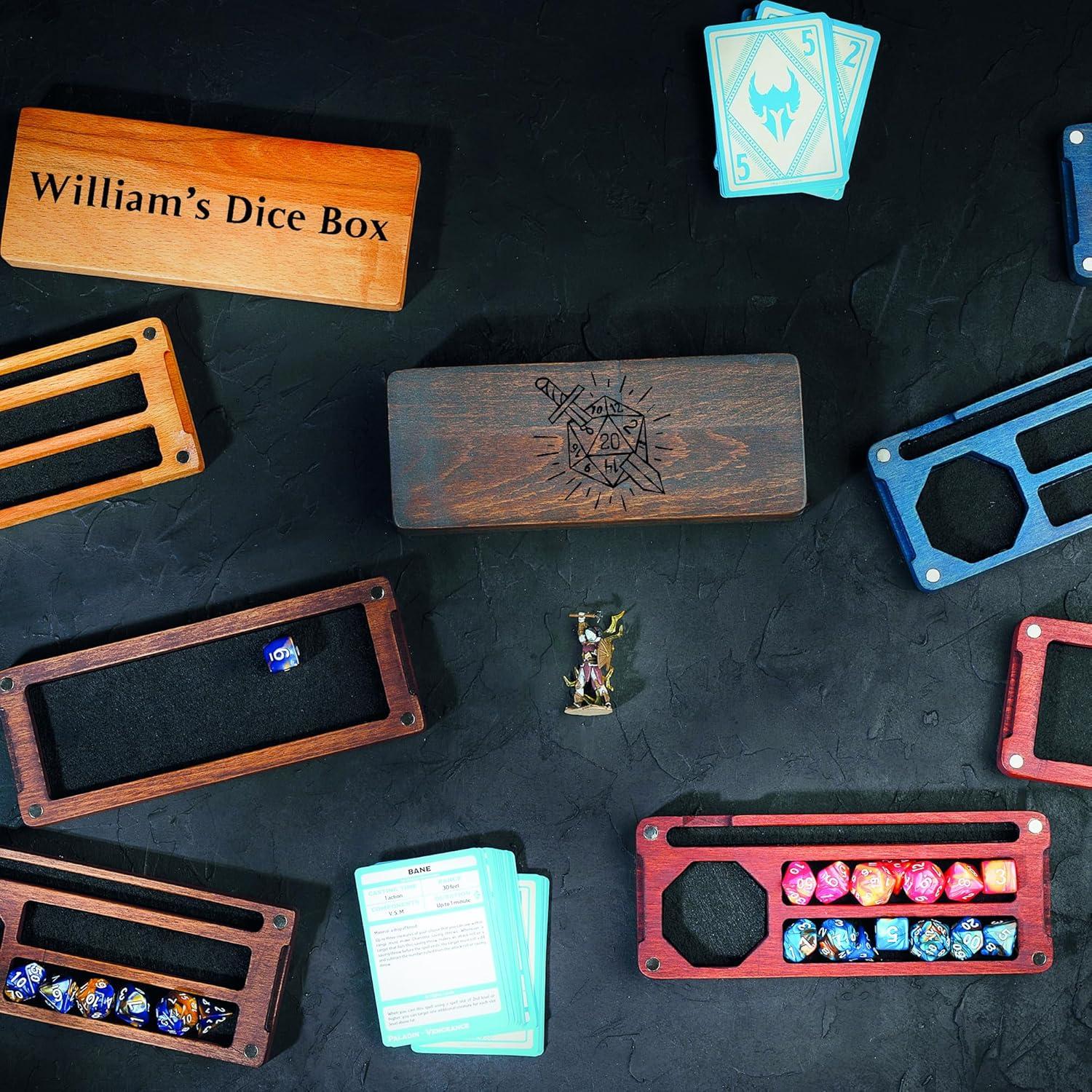 Caja de Dados de Madera WEASELCRAFTCO Pequeña Antracita