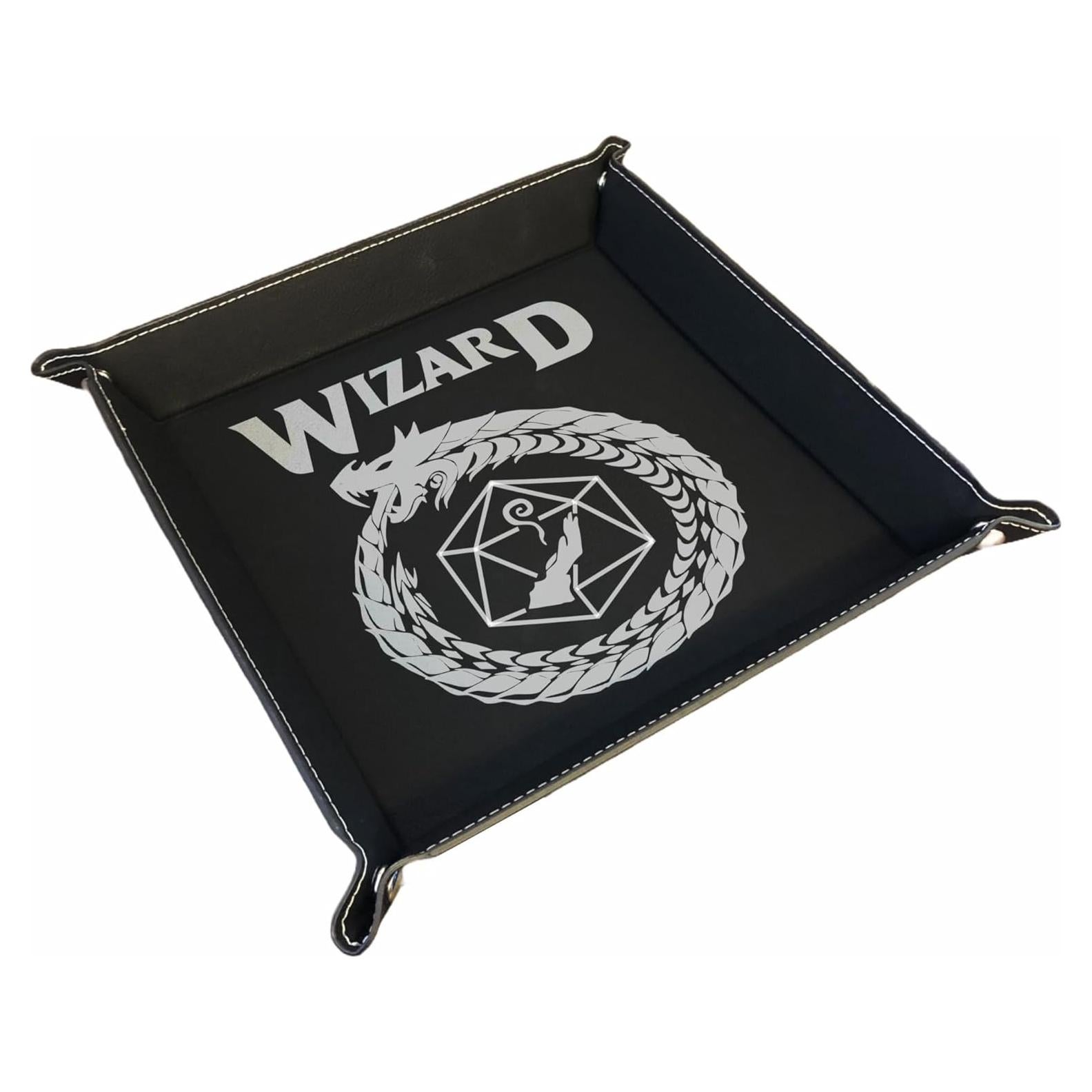 Bandeja de Dados Plegable PrecisionNC Engraving - Cuero Sintético Negro
