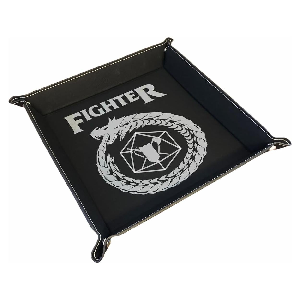 Bandeja de Dados DND Grabada de Cuero Sintético 32.7cm - Negro