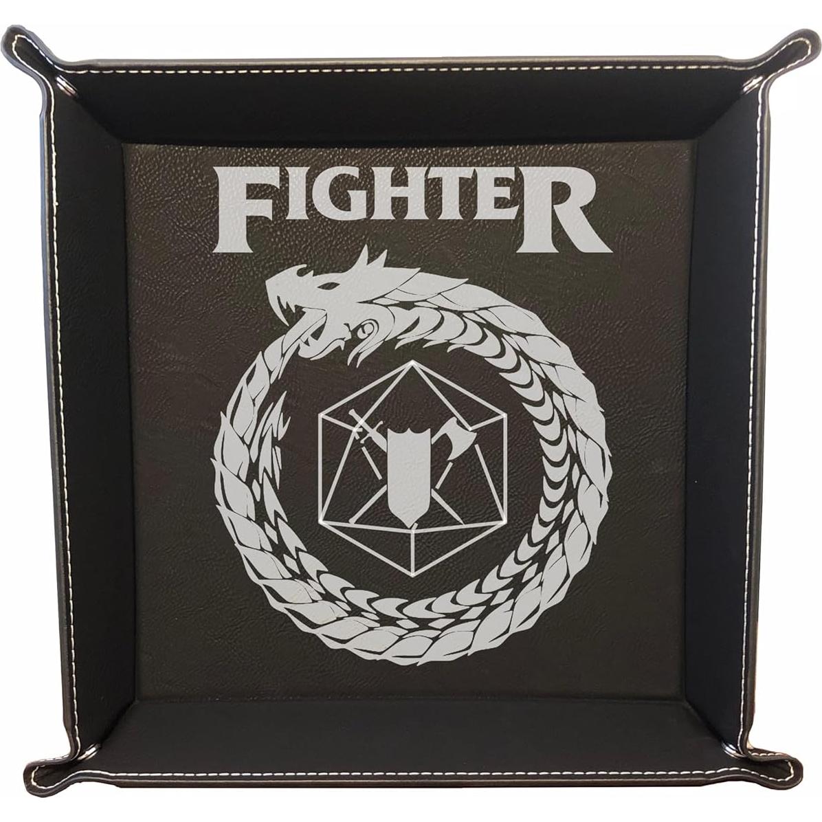 Bandeja de Dados DND Grabada de Cuero Sintético 32.7cm - Negro