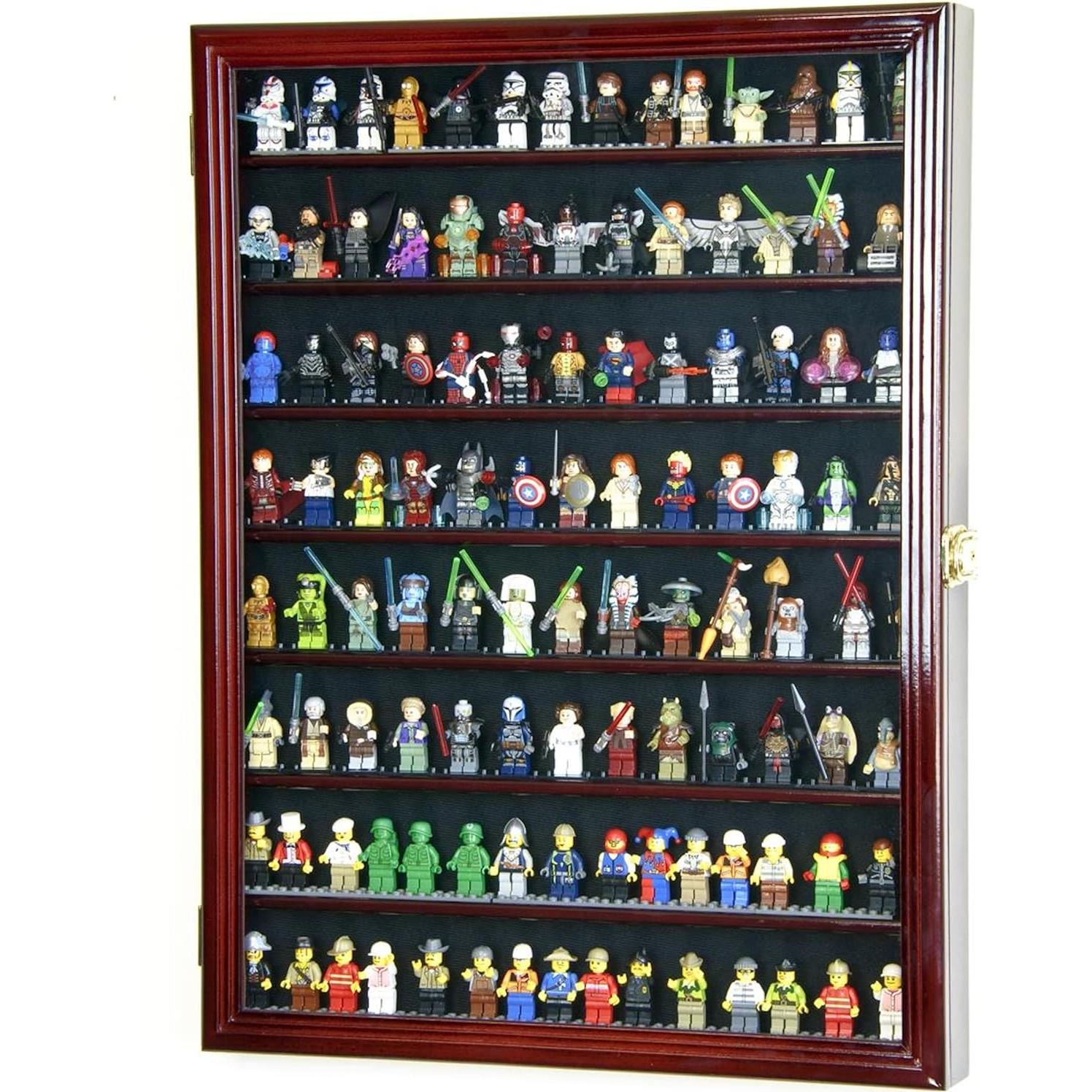 Gabinete de Exhibición para 110+ Mini Figuras Negro - Madera de Haya