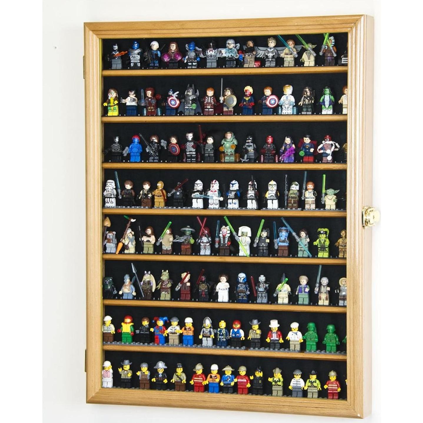 Gabinete de Exhibición para 110+ Mini Figuras Negro - Madera de Haya