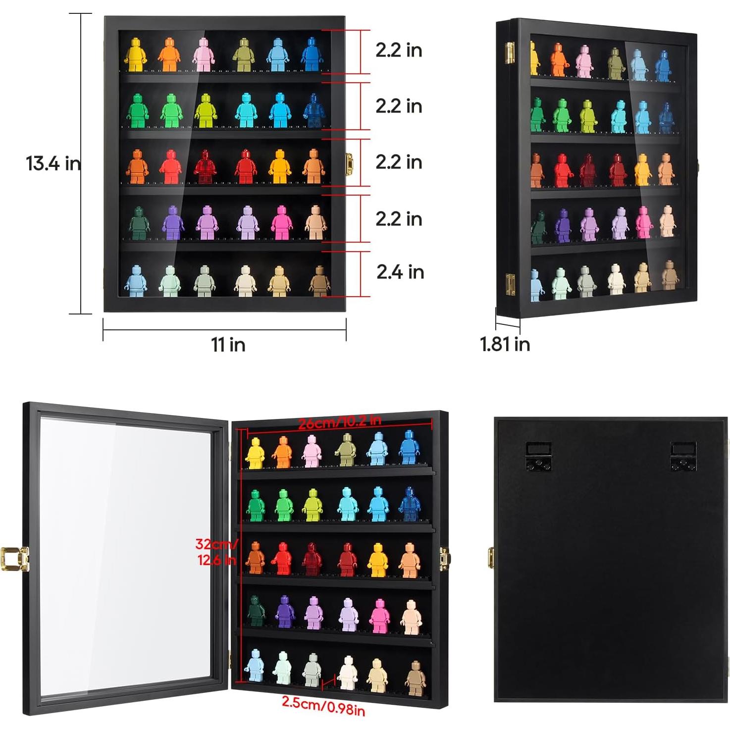 Estuche de Exhibición de Minifiguras TJ.MOREE 27.9x34 cm Negro