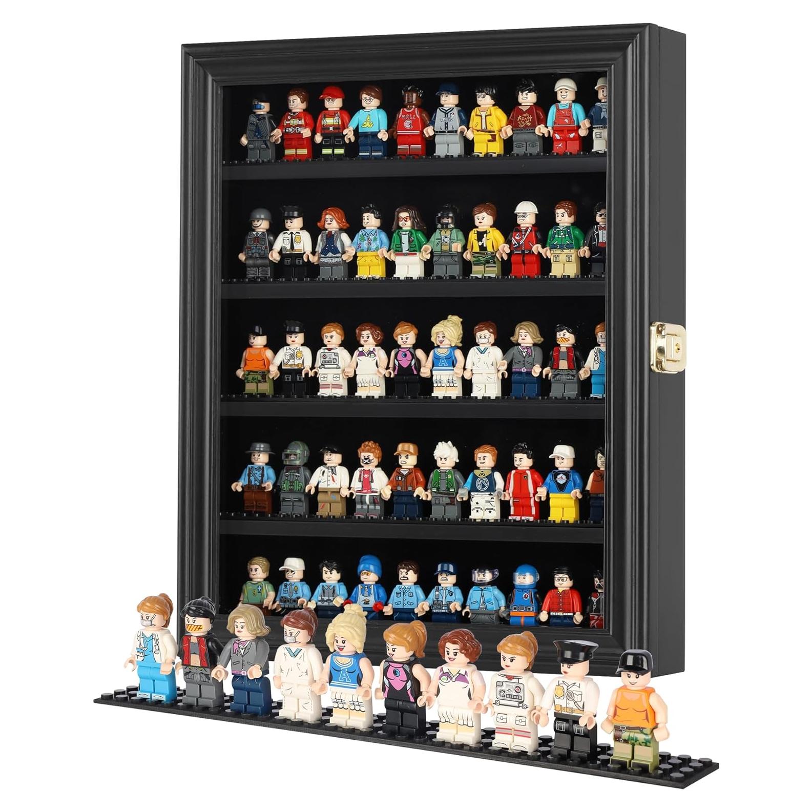 Minifigures Dimensions Display Case Thimble Wall Cabinet LG-CN30 (Black)