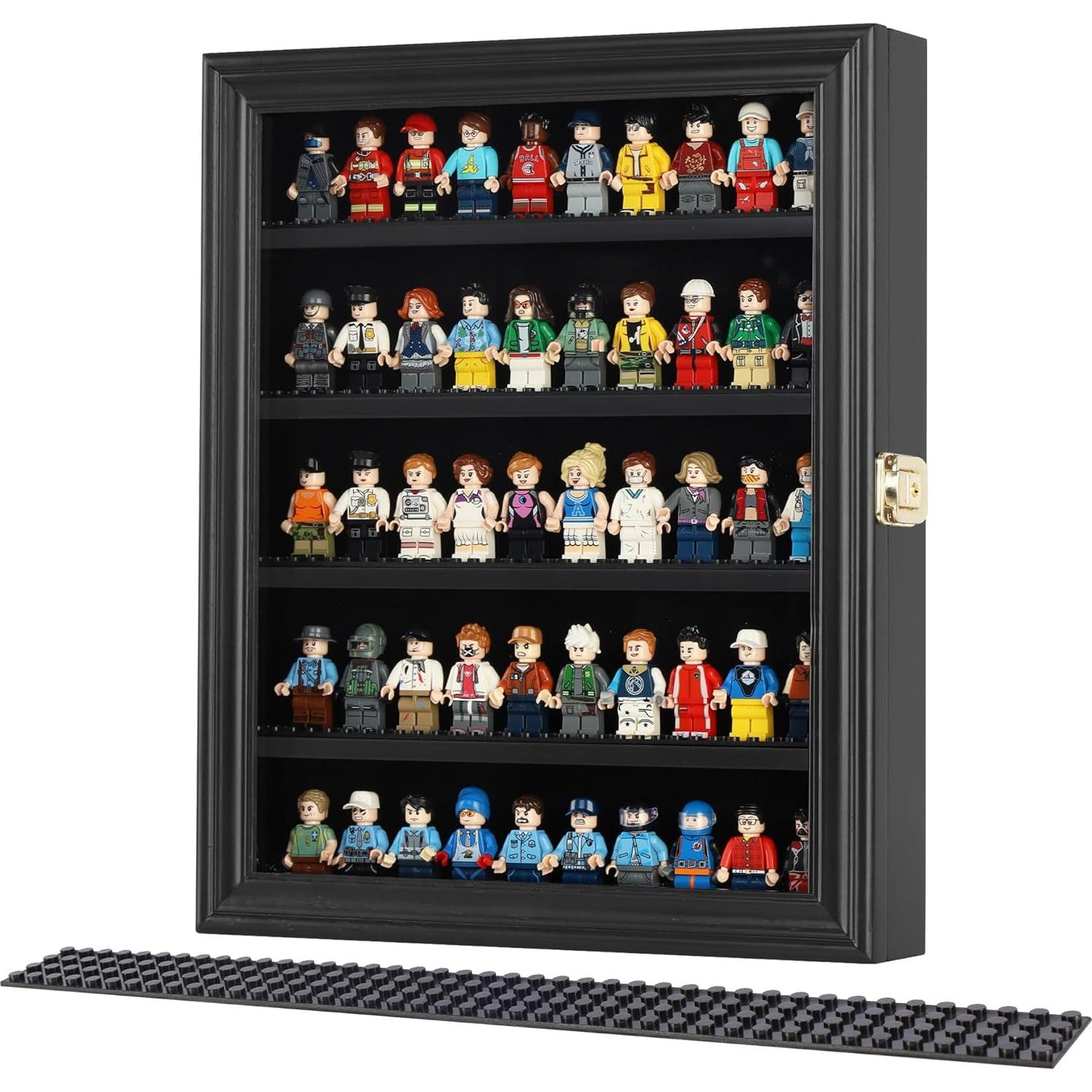 Minifigures Dimensions Display Case Thimble Wall Cabinet LG-CN30 (Black)