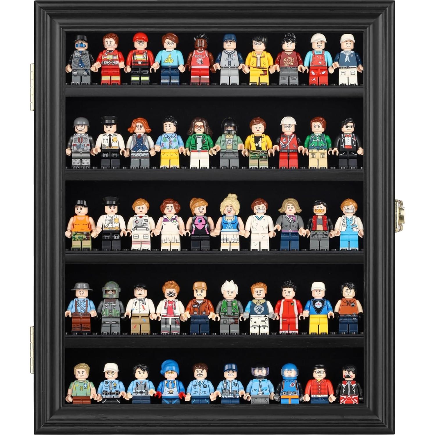 Minifigures Dimensions Display Case Thimble Wall Cabinet LG-CN30 (Black)