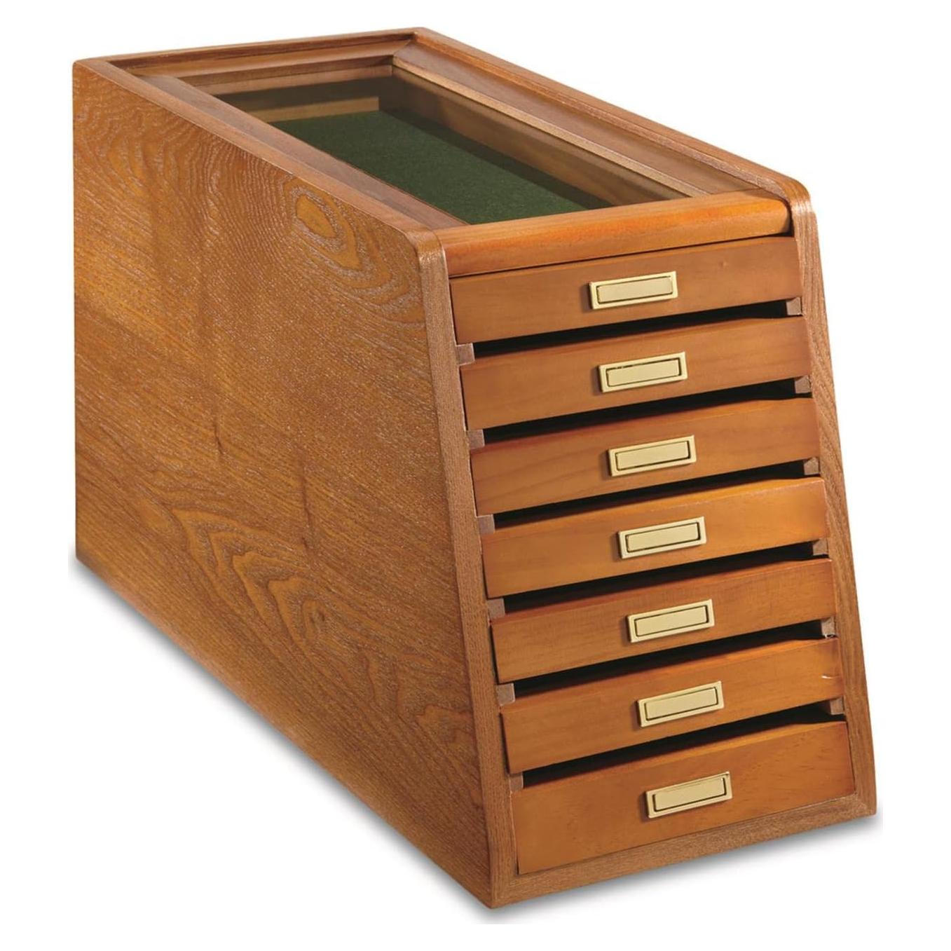Gabinete de Exhibición CASTLECREEK 7 Cajones Madera Nuez
