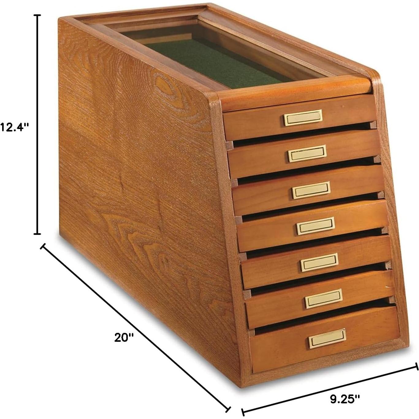 Gabinete de Exhibición CASTLECREEK 7 Cajones Madera Nuez