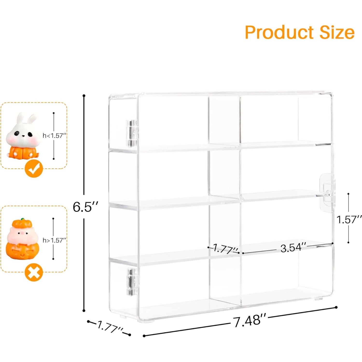 Caja de Exhibición Acrílica JOYMOMO 8 Compartimentos 19x17 cm