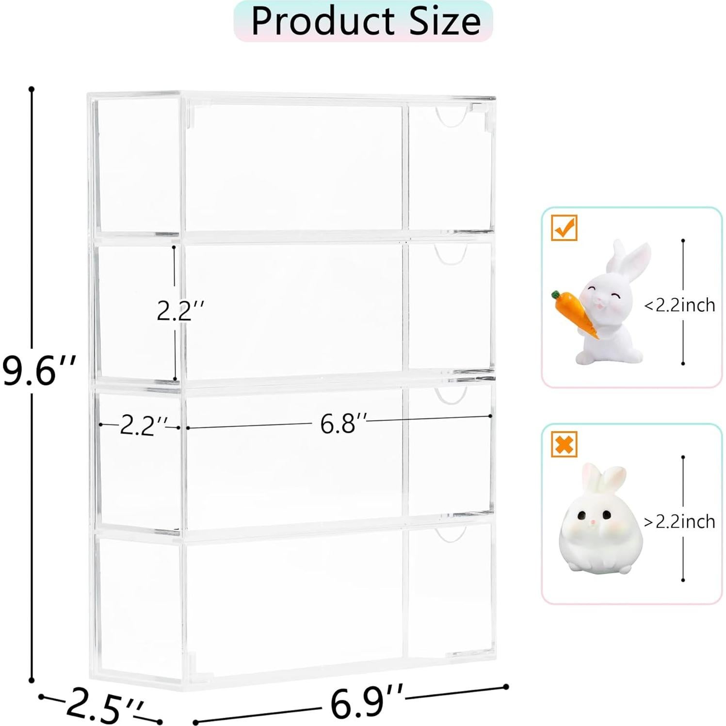 Caja de Exhibición Acrílica JOYMOMO 4 Capas 17.5x6.3x24.5cm