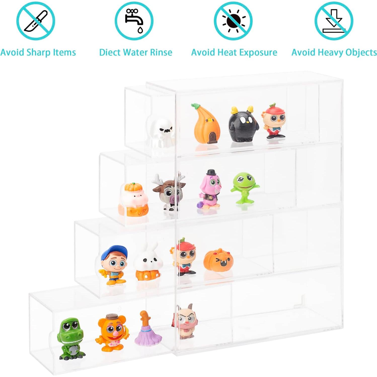 Caja de Exhibición Acrílica JOYMOMO 4 Capas 17.5x6.3x24.5cm