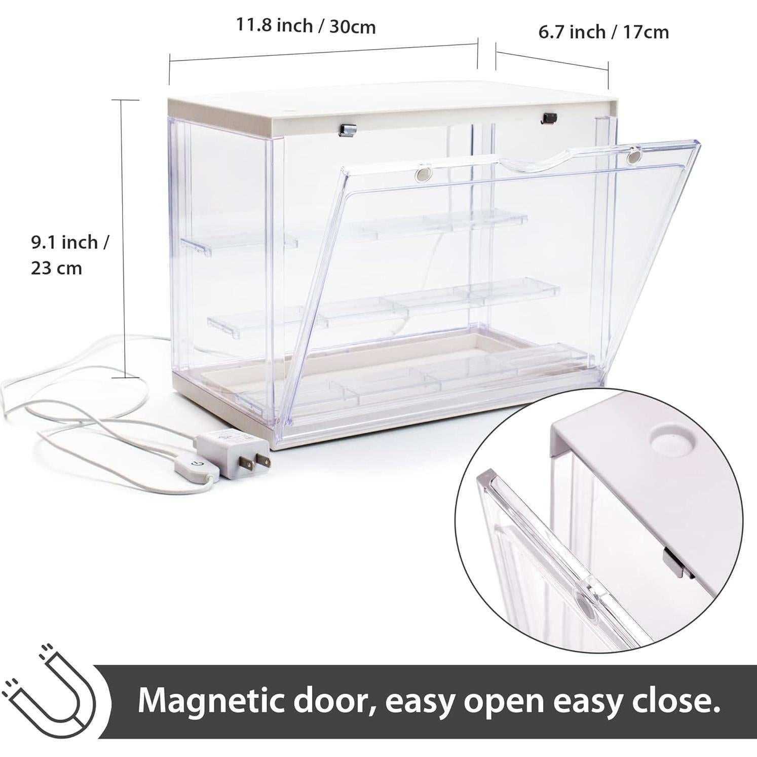 Vitrina para Mini Figuras de Acción Welloux 30x23x17 cm Iluminada