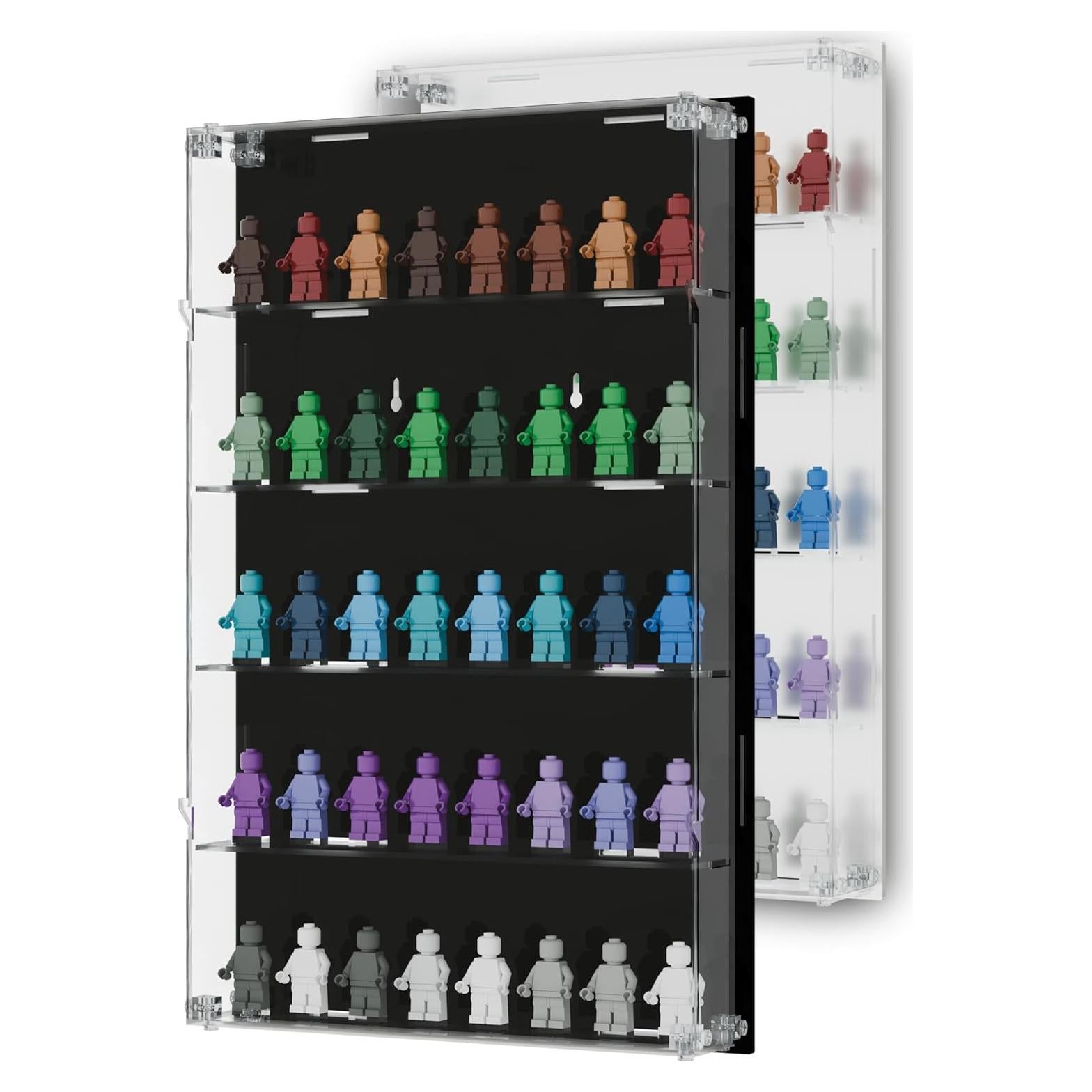Estuche de exhibición de minifiguras Homelodge - Acrílico negro - Capacidad 40 figuras