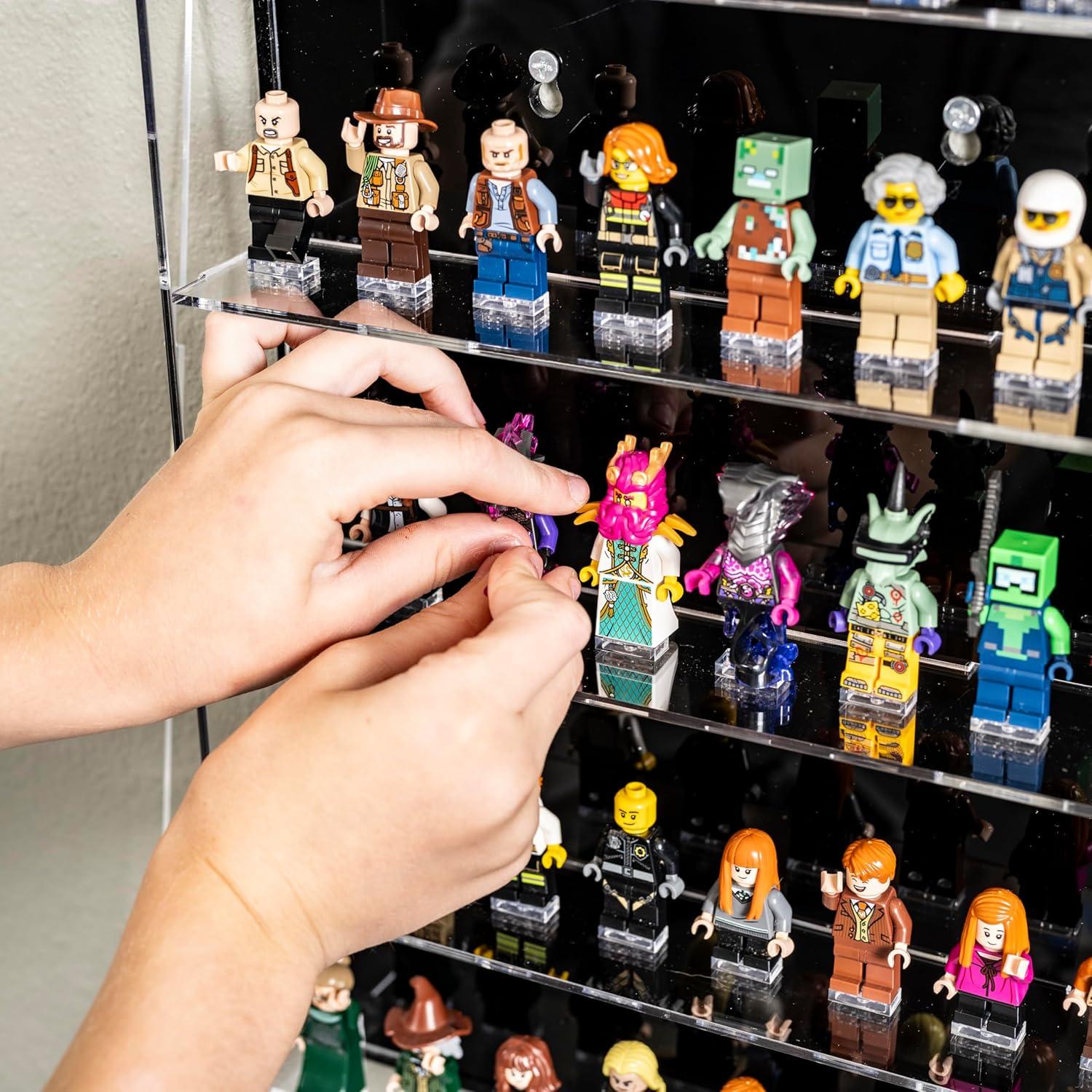 Estuche de exhibición de minifiguras Homelodge - Acrílico negro - Capacidad 40 figuras