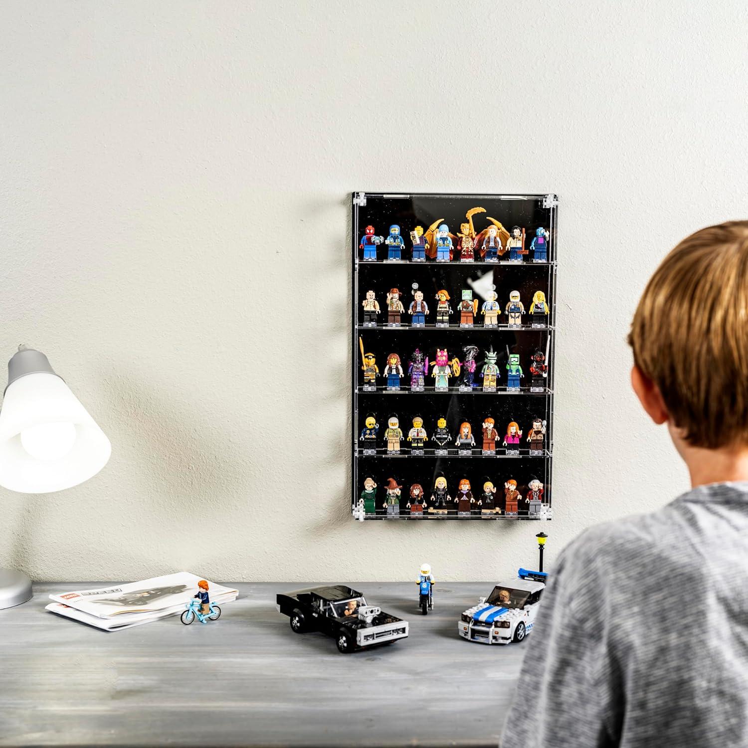 Estuche de exhibición de minifiguras Homelodge - Acrílico negro - Capacidad 40 figuras