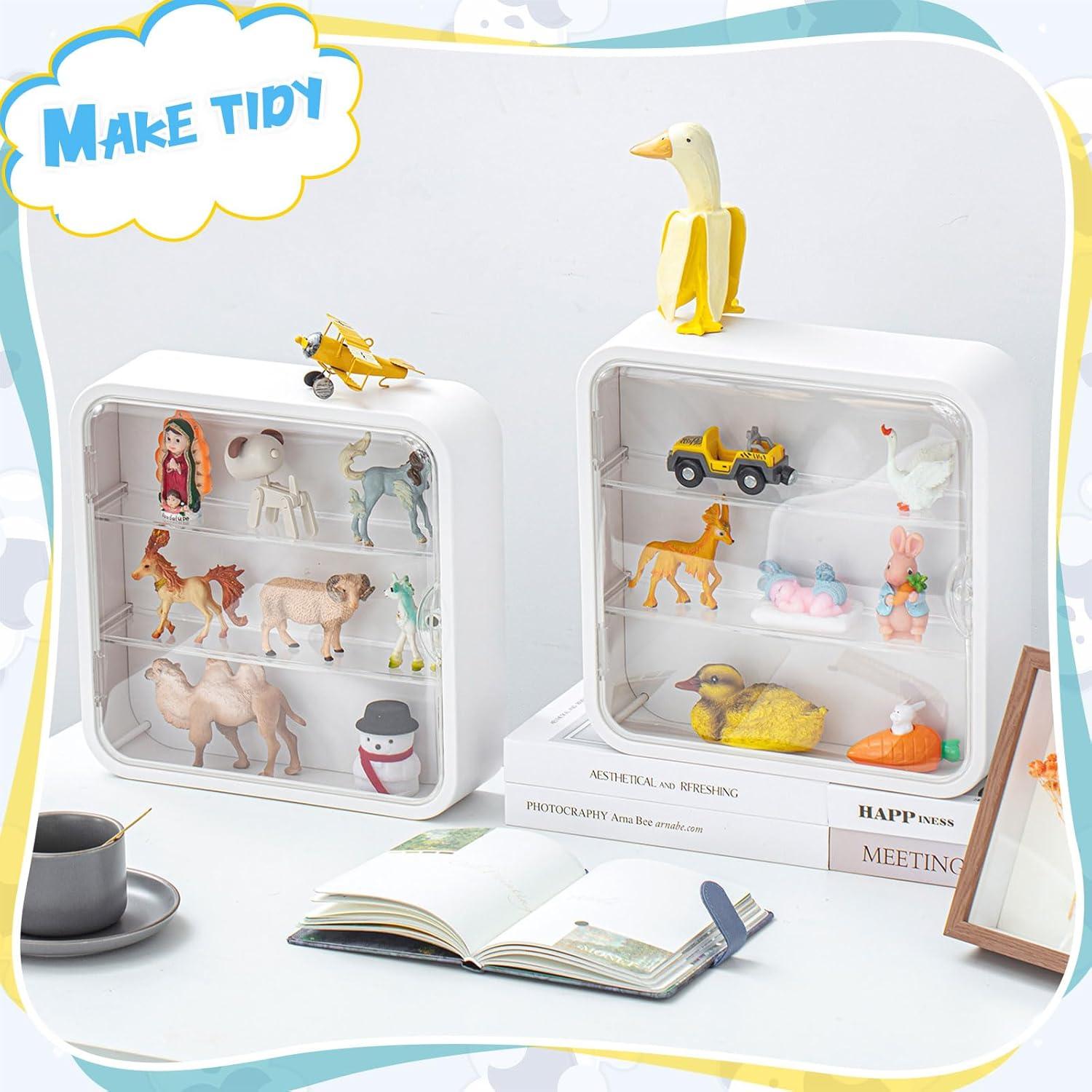 Estuche de Exhibición Menkxi 2 Pcs 3 Niveles Transparente