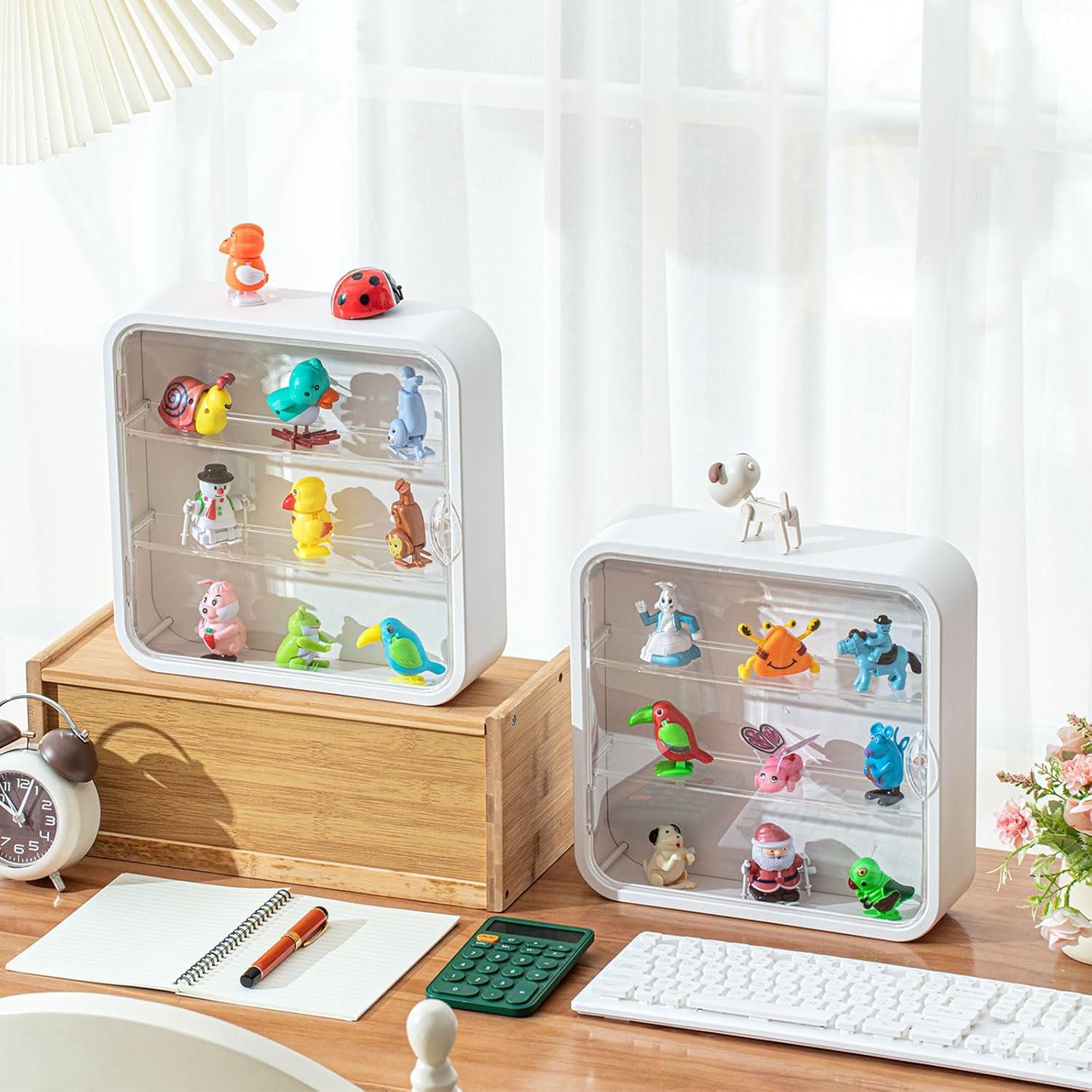 Estuche de Exhibición Menkxi 2 Pcs 3 Niveles Transparente