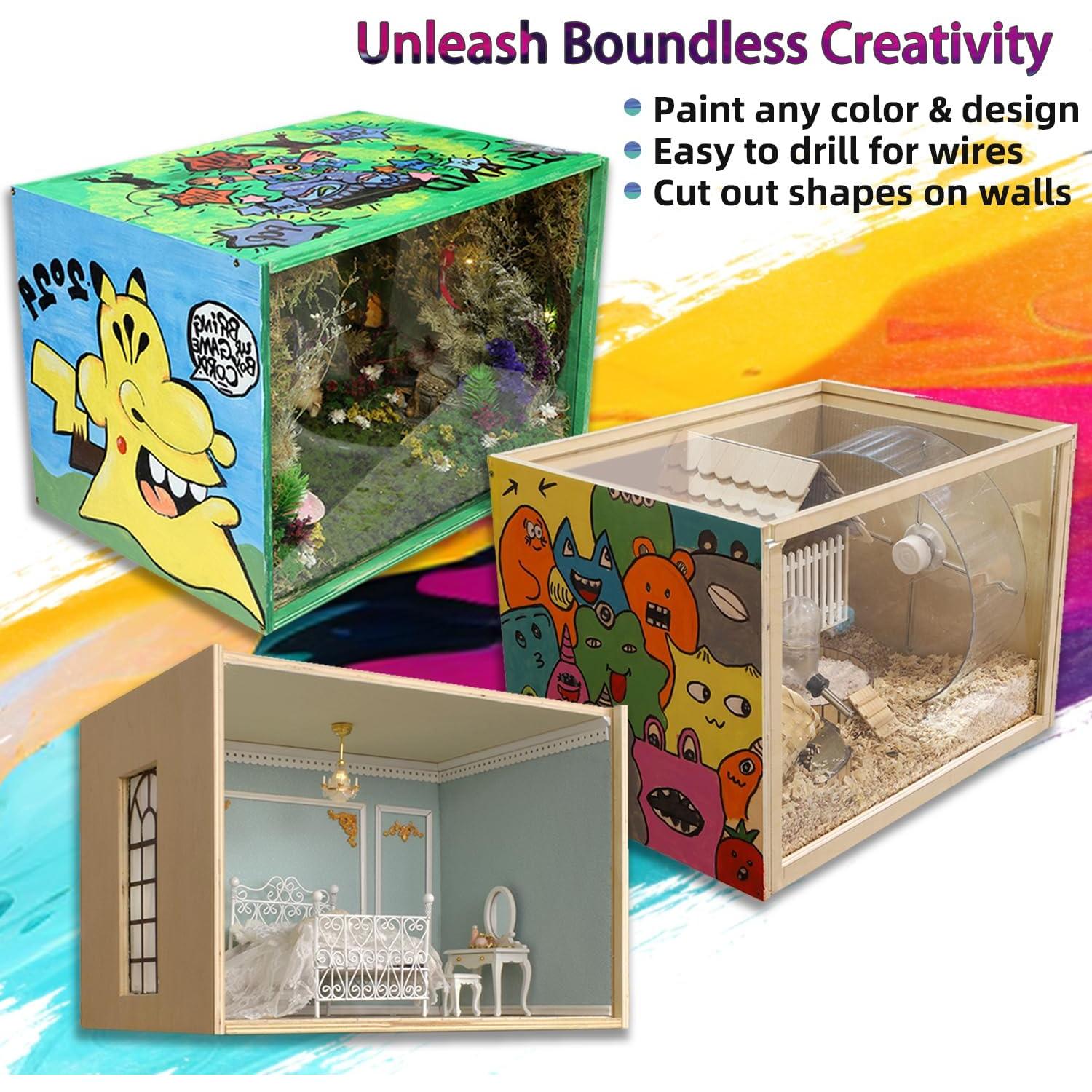 Caja de Diorama de Madera iLAND 39.9x27.9x27.9cm para Miniaturas