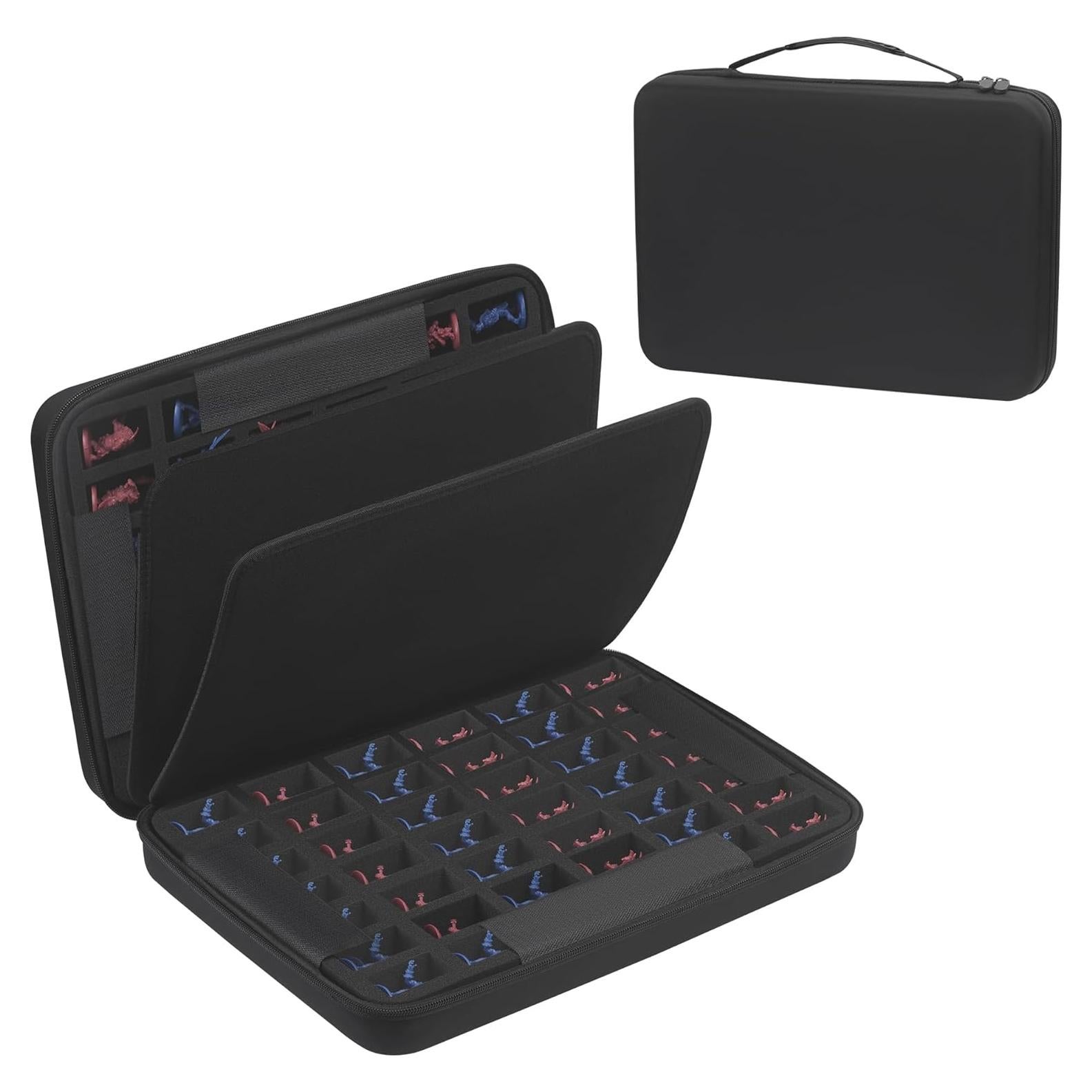 Caja de Transporte para Miniaturas DnD - 84 Ranuras con Espuma