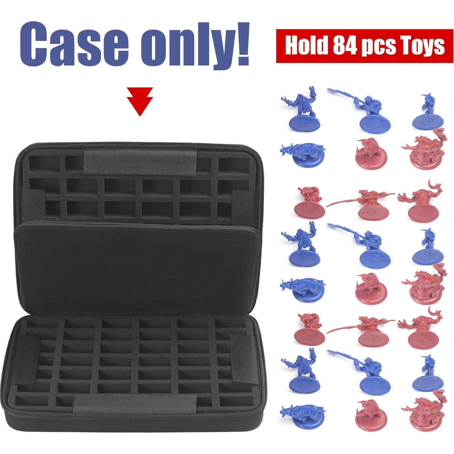 Caja de Transporte para Miniaturas DnD - 84 Ranuras con Espuma