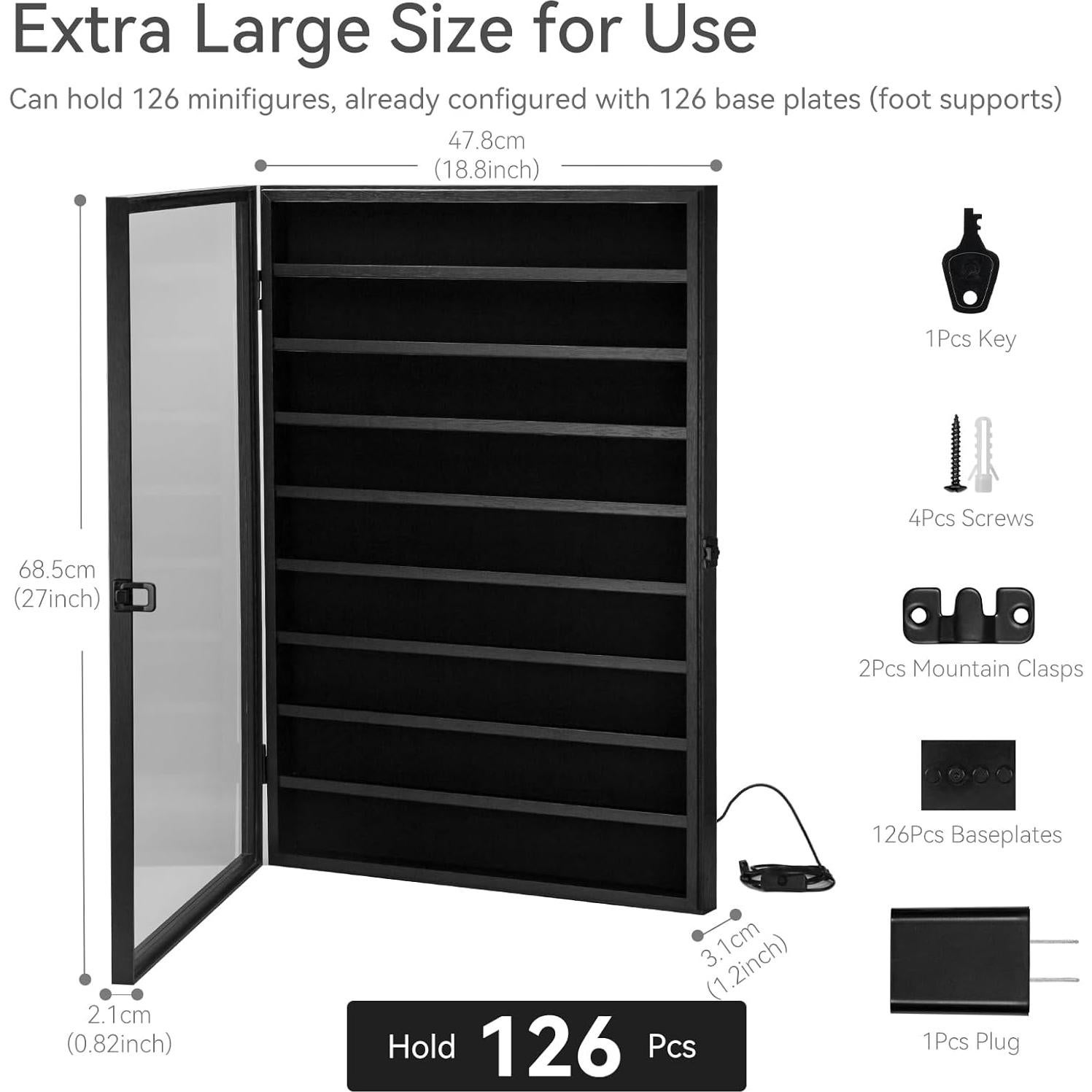 Estuche de Exhibición de Minifiguras TITAWU con Luz LED