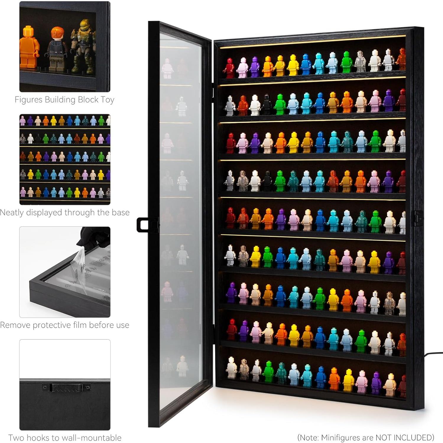 Estuche de Exhibición de Minifiguras TITAWU con Luz LED