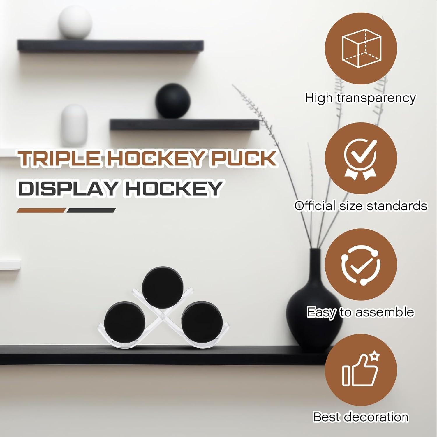 Soporte Acrílico para 3 Discos de Hockey Wonderjune