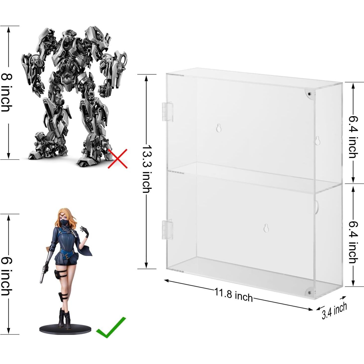 Estuche de Exhibición Acrílico Kitguard 2 Niveles 30x8.6cm