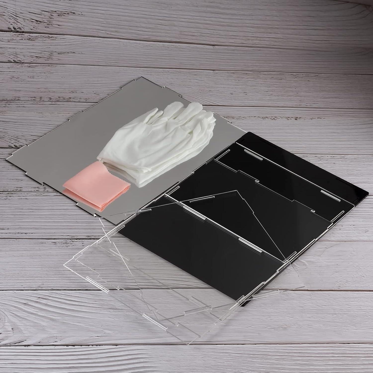 Caja de Exhibición Acrílica CECOLIC 15x15x25cm Negra con Espejo