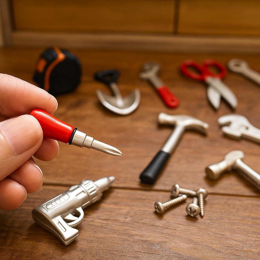 Juego de Herramientas Miniatura GALAOMA 17PCS 1:12 Metal