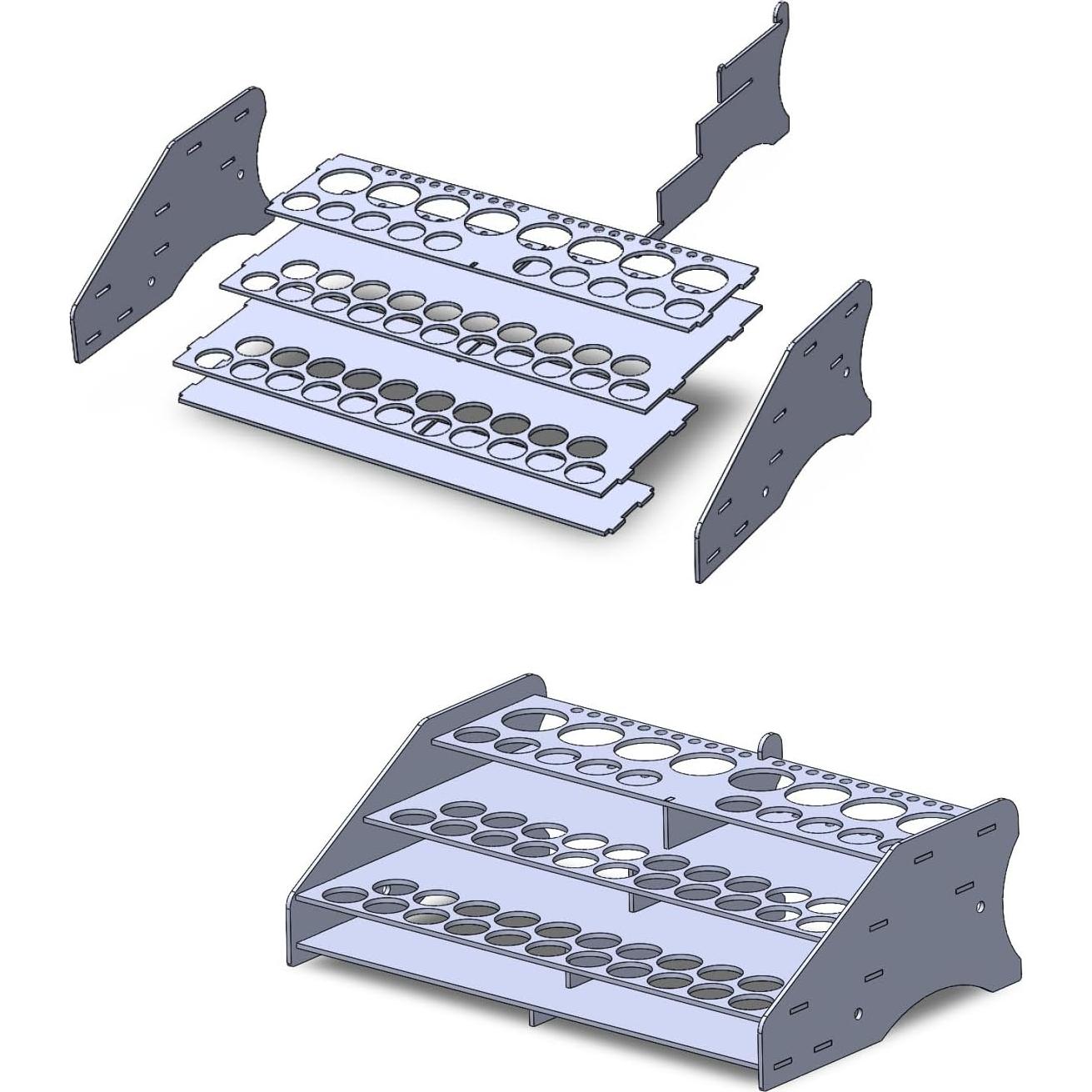 Estante de Almacenamiento Frontal Vallejo para Pinturas 52 Botellas