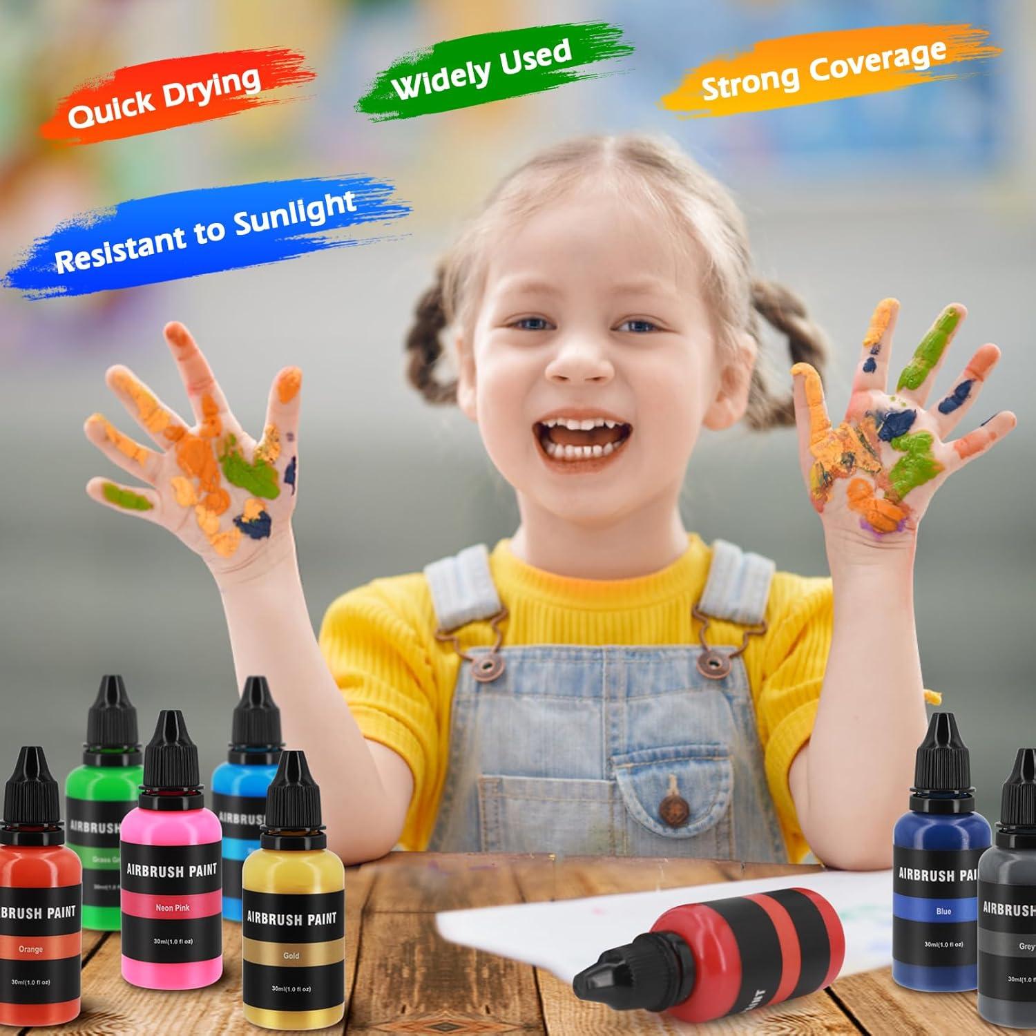 Juego de Pintura con Aerógrafo Ykall 18 Colores Acrílico 29.57 ml