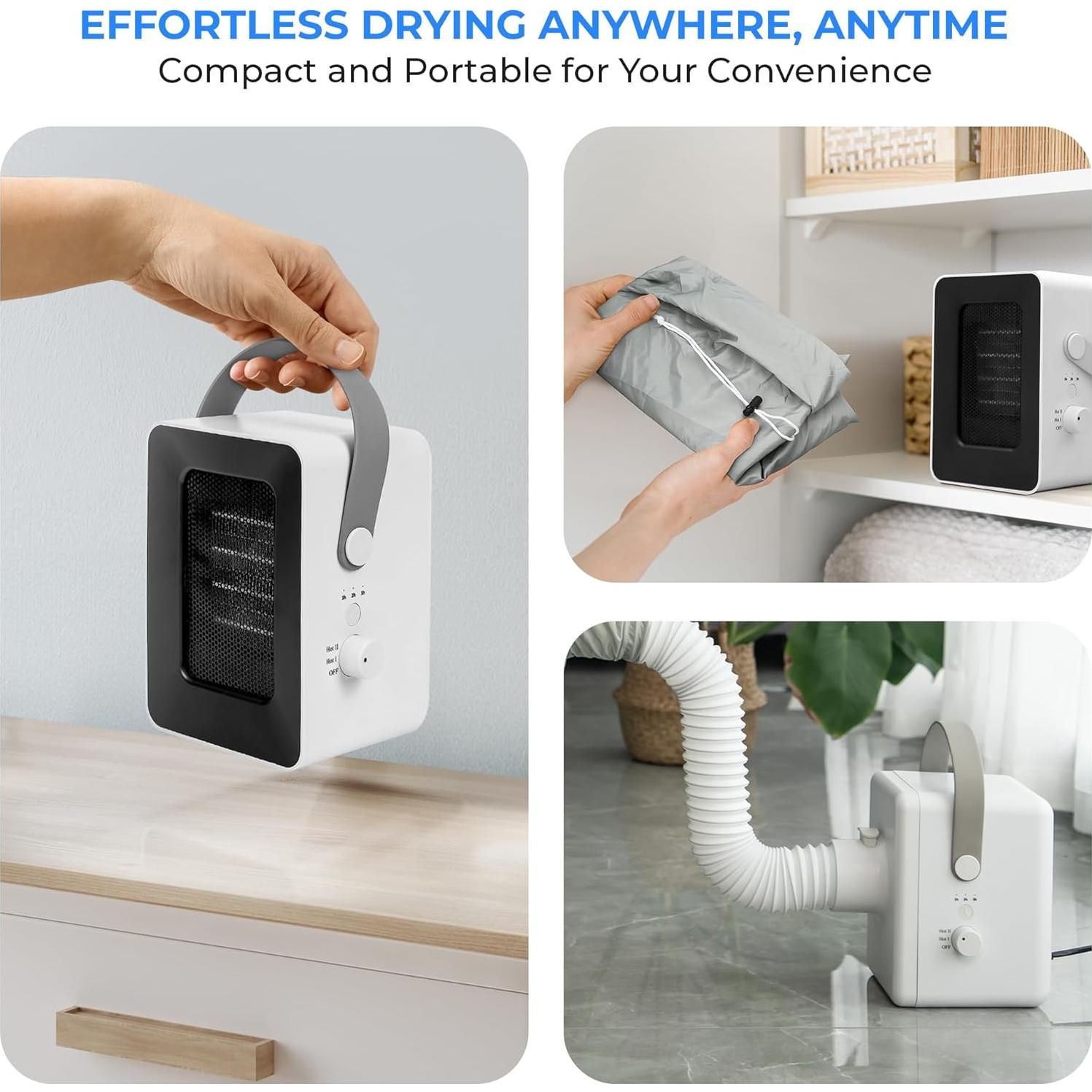 Secadora de Ropa Eléctrica Portátil SereneLife 1000W Multifuncional