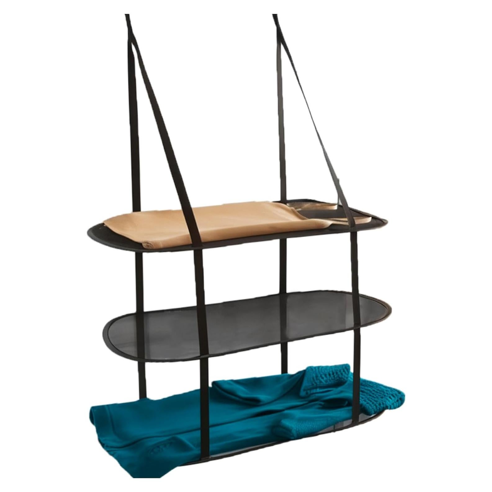 Estante Plegable Greenco 3 Niveles para Colgar en Puerta - Negro