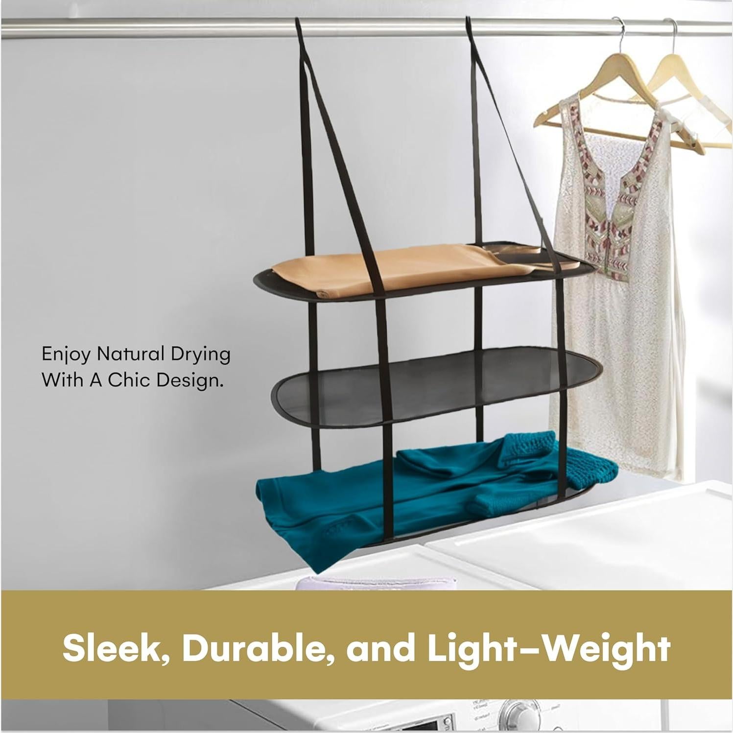 Estante Plegable Greenco 3 Niveles para Colgar en Puerta - Negro