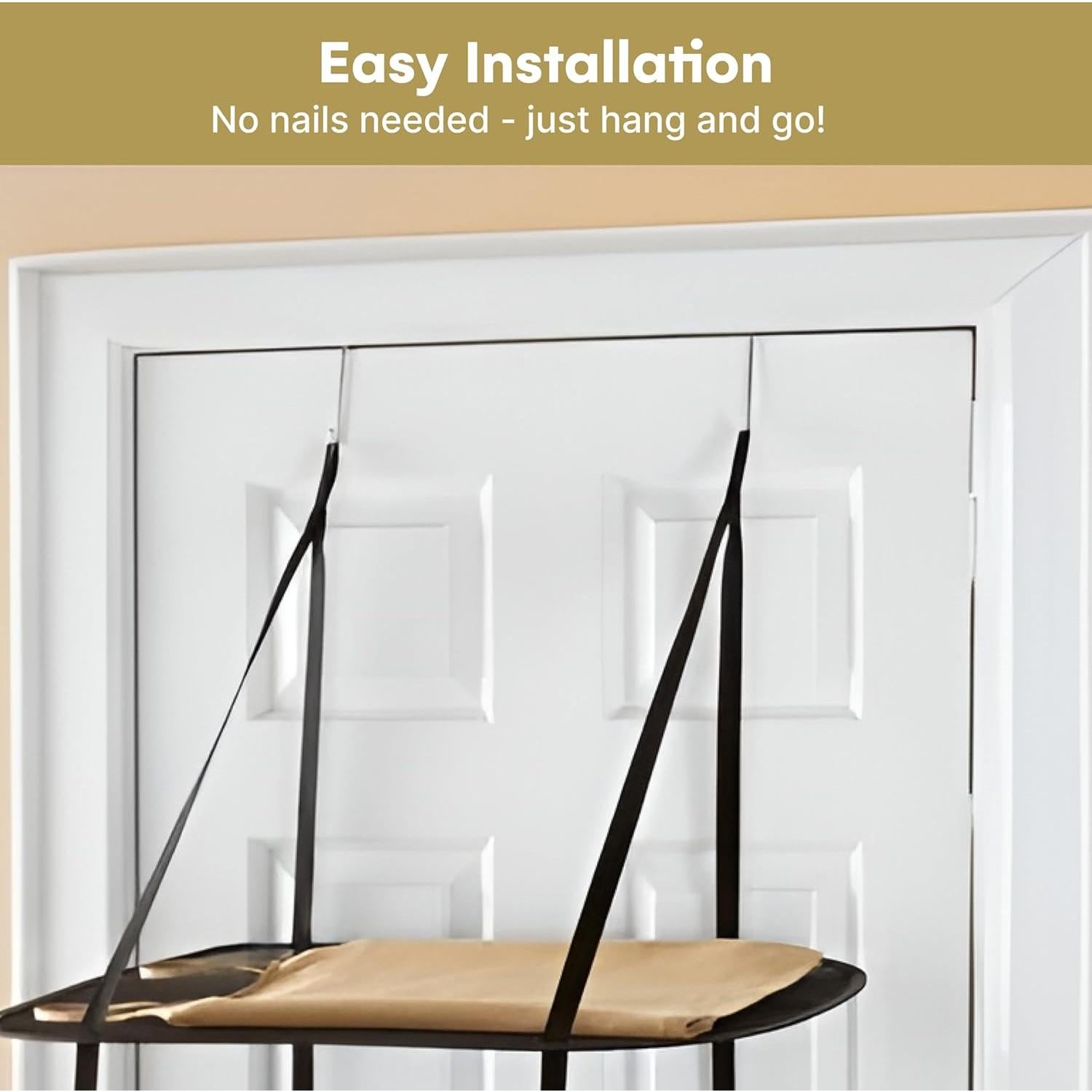 Estante Plegable Greenco 3 Niveles para Colgar en Puerta - Negro