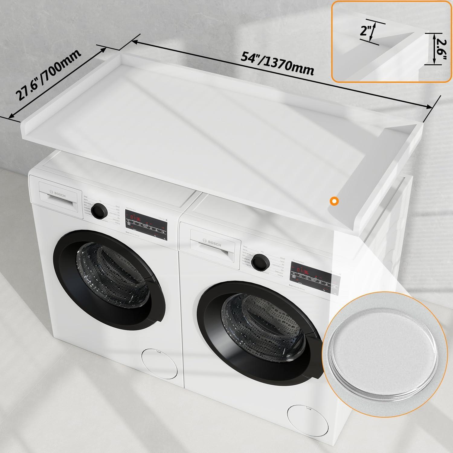 Encimera para Lavadora y Secadora vomavex 137.2 cm Blanco