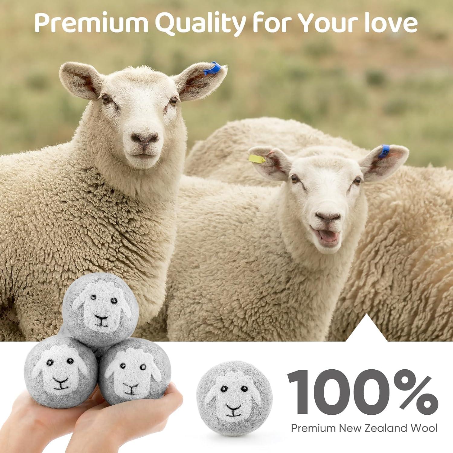 Bolas de Secadora de Lana Anpilipala 6 Piezas Gris Ecológicas